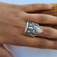 Vintage Sterling Silver Owl Ring &ndash; Adjustable Boho Animal Jewelry