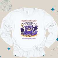 Long Sleeve T-Shirt: ADHD Owl - "Overthinking Is My Cardio." Mental Health Shirt