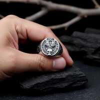 Masonic Owl Skull Ring 'The Wise Are Silent' Stainless Steel Gothic Signet Ring for Men, Fre