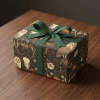 Dark Cottagecore Wrapping Paper: Owl Mushroom Deer Skull Gift Wrap Goblincore Forest Botanical