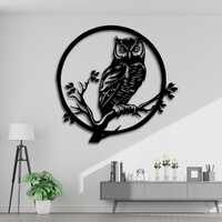 Owl Silhouette Wall Art SVG, Owl Laser Cut File STL, Forest Bird Decor Dxf Ai Cdr Pdf Svg, Nature Wi