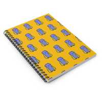 Owl Pattern Spiral Notebook | Yellow Background Ruled Journal