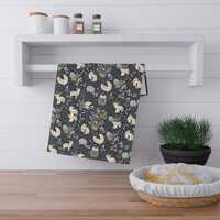 Woodland Animals Tea Towel, Cute Fox Owl Deer Floral Kitchen Towel - Gift for Nature Lovers, Kitchen