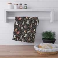 Woodland Fox and Owl Tea Towel | Forest Animals Kitchen Towel