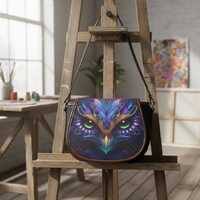 Vintage Owl Crossbody Bag - Neon Flap, PU Leather