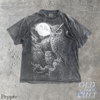 Vintage Owl 90s Graphic T-Shirt, Retro Full Moon Forest Owls Tee, Rustic Wildlife Nature Unisex Top,