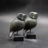 Owl Sculpture, Goddess Athena Symbol, Bird of Wisdom, Library and Books, Ancient Greek Art, Museum R