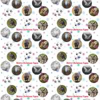 Owls Personalised Christmas Gift Wrapping Paper Choose Background Large Sheet 32" x 24" (8