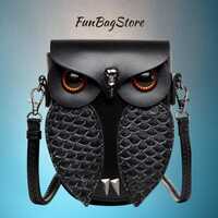 Steampunk Owl Crossbody Bag &ndash; Retro PU Leather Shoulder Purse
