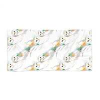 Watercolor Barn Owl Pattern Beach Towel | Flying Owl Illustration