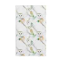 Watercolor Barn Owl Hand Towel | Bird Pattern, Neutral Nature Decor