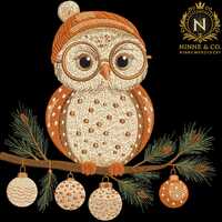 Christmas Owl Embroidery Designs, Spooky Cute Owl Machine Embroidery, Merry Chirtmas Embroidery File