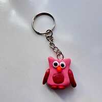 Owl Keychain &ndash; Cute Owl Clay Keychain &ndash; Kawaii Animal Keychain &ndash; Polymer Clay Char