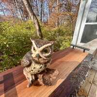 Owl-vintage Norleans porcelain owl-perched on log. From 1960’s.