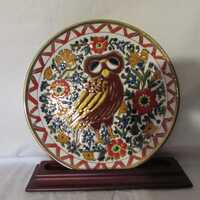 Owl Plate, Decorative, Manokaky Keramik, Hand Made, Greece