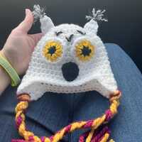 Made to Order Crochet White Owl Beanie - All Sizes