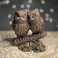 Veronese Design Cuddling Owls Statue - Heavy Cold Cast Bronze Figurine