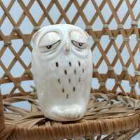 Vintage Coalport Bone China 'Sleepy' Owl Ornament 7cm H x 4.5cm W