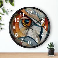 Owl in Angles Wall Clock | Geometric Animal Art Clock, Living Room Art Piece, Kitchen Wall Clock, Ho