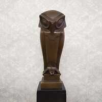 Art Deco Bronze Owl Sculpture - Johan Coenraad Altorf