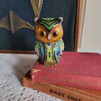 Little vintage cloisonné owl figure