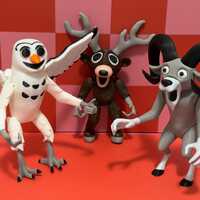 99 Nights In The Forest The Ram The Owl The Deer Figurine, Articulated 3D Printed Toy, Unique Fantas