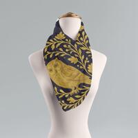 Golden Owl Scarf, Night Garden Celestial Forest Wrap