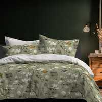 Magnolia Grove & Owls Sage Olive Green 100% Cotton Sateen Bedding Duvet Cover Pillow sham Pillow