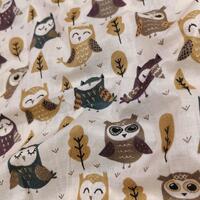 Many Owls Print Cotton Fabric &ndash; Mustard Yellow Sewing Material for Quilts & D&eacute;cor