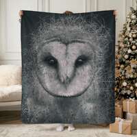 Wisdom Owl Sherpa Fleece Blanket - Cozy Nature Home Throw