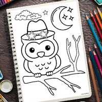 Owl Coloring Page | Kids Printable Art | Instant Download | Liella Art