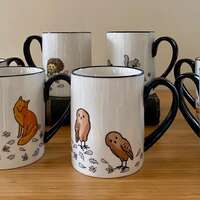 Woodland Mugs Fox Squirrel Owl Mug Martha Stewart for Macy&rsquo;s sold per piece