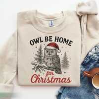 Owl christmas sweatshirt animal tree lover gift
