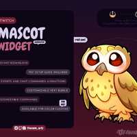 Animated Red Owl Stream Mascot: Chibi Twitch Pet, Customizable Streamelements Widget (Instant Downlo