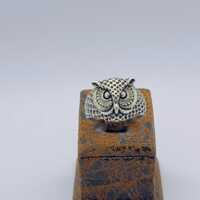 Sterling Silver Owl Ring, Unique Fathers Day Gift for Him