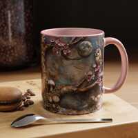 Floral Owl Mug, Woodland Mushroom Coffee Cup