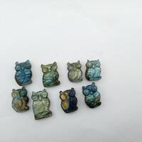 184 Cts Labradorite Owl Shape Natural Stone