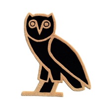 Ovo Owl Rug in Black and Beige | Hand-Tufted Animal-Shaped Wool Rug for Kids' Bedroom, Living Ro