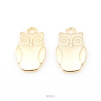 Owl Pendants in Matte Gold, Bird Charms / MMG-020-P