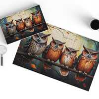Wooden Owl Jigsaw Puzzle for Adults, 200 300 500 1000 Pieces, Autumn Forest Art Puzzle, Boxed Gift w