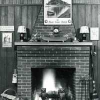 vintage photo 1930 Owl Cast Iron Fireplace Cozy Knick Knacks RPPC70 M