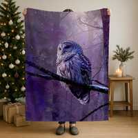 Owl Lover Blanket – Sherpa & Velveteen Plush Throw | Soft Cozy Family Blanket | Woodland O