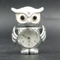 Articulated Silver Owl Quartz Clock &ndash; Rotating Head, Hinged Wings