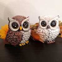 Handpainted Owl Figurine | Cottagecore Woodland Animal Sculpture Art