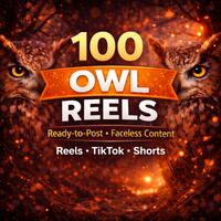100 Owl Reels Bundle | Viral Faceless Animal Content for Instagram Reels, TikTok & Shorts | Read