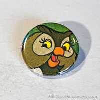 OWL - 1.25" Pinback Button Handmade from Vintage Children's Books - One of a Kind Button Pi