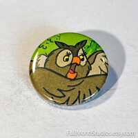 OWL - 1.25" Pinback Button Handmade from Vintage Children's Books - One of a Kind Button Pi
