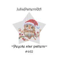 Christmas owl in a hat 3D Peyote star pattern PDF Beaded star pattern DIY Peyote stitch puffy star W