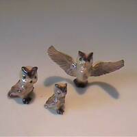 Vintage 1960's miniature Hagen Renaker owl family