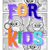 Printable Manga Style Coloring Page for Kids – A4 Owl Science and Nature Worksheet – Tea